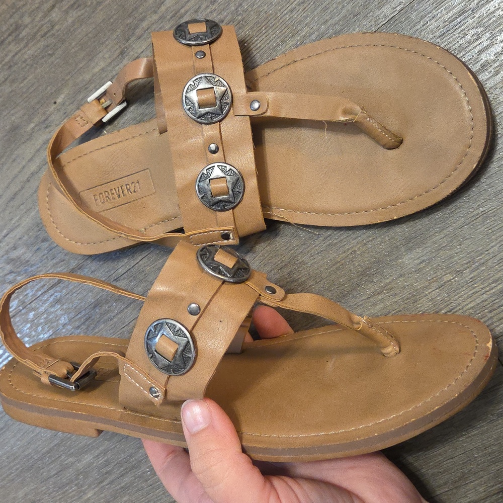 Forever 21 • Western Concho T-Strap Sandals
